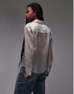 sequin shirt in silver