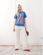 lobster print oversized t-shirt in blue