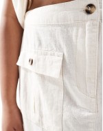 linen midi skirt co-ord in off white