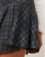 mesh mini skirt in blue check