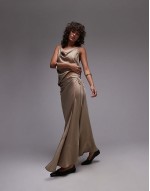 Premium satin co-ord in champagne