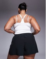 Curve Icon woven quick dry running shorts with zip phone pocket in black