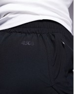 Curve Icon woven quick dry running shorts with zip phone pocket in black