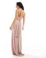 Bridesmaids multiway maxi dress in soft pink