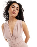 Bridesmaids multiway maxi dress in soft pink
