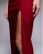 sweetheart midaxi dress in burgundy