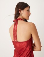 jacquard halter mini dress
