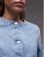 cocoon sve cinch dress in floral mid wash blue