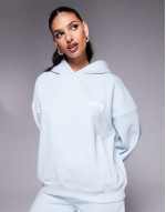 wavy back print logo hoodie and wide leg joggers co-ord in mint