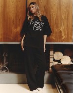 x Felicia Wedin Apres Ski Apres Ski embroidered knitted hoodie and wide leg trousers co-ord in black